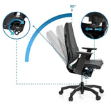 Schienale regolabile con posizione a 90° della High-end Sedia da ufficio GENIDIA BLACK di hjh OFFICE