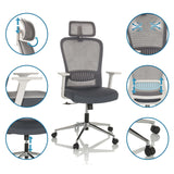 Sedia Home Office BELAIA W in grigio con diverse possibilità di regolazione di hjh OFFICE