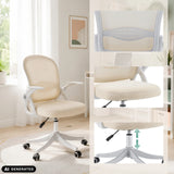 Sedia Home Office Naluro beige con dettaglio dello schienale e regolazione dell'altezza di hjh OFFICE (immagine generata dall’IA)