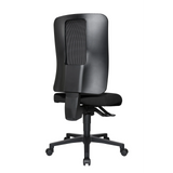 Sedia da ufficio professionale HJH WORK BASIC nera con schienale in rete e base a cinque ruote di Topstar – vista a 360° (vista posteriore 180°)