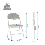 Disegno tecnico della Sedia pieghevole TUDELA W con un'altezza totale di 99 cm e una portata di 130 kg di hjh OFFICE