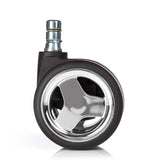 Rotelle per Sedia 5x ROLO GAME No-Noise 11mm/60mm per pavimenti duri in cromo e nero di hjh OFFICE