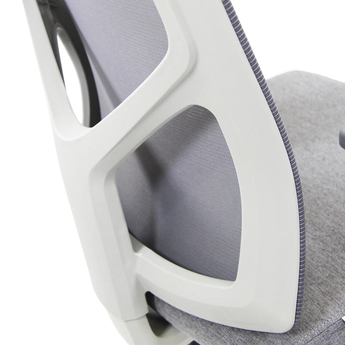Schienale grigio con telaio in plastica bianca della Sedia Home Office BRETON BASE W di hjh OFFICE