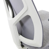 Schienale grigio con telaio in plastica bianca della Sedia Home Office BRETON BASE W di hjh OFFICE