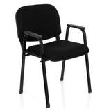 Sedia a quattro gambe XT 650 nera con braccioli e seduta imbottita di hjh OFFICE – vista a 360° (vista frontale a tre quarti 40°)