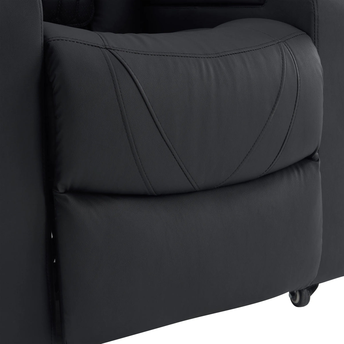 Bracciolo imbottito in pelle nera della poltrona lounge Game Sport RX di hjh OFFICE