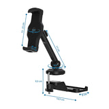 Disegno tecnico del Supporto per cellulare e tablet FLEXMOBI III con un'altezza di 17 cm di hjh OFFICE