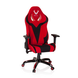 Sedia da gaming PROMOTER II rossa e nera con braccioli e base a cinque ruote di hjh OFFICE – vista a 360° (vista frontale 20°)