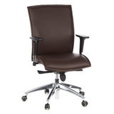 Poltrona di lusso MURANO 10 marrone scuro con braccioli e base a cinque ruote di hjh OFFICE – vista a 360° (vista frontale 20°)