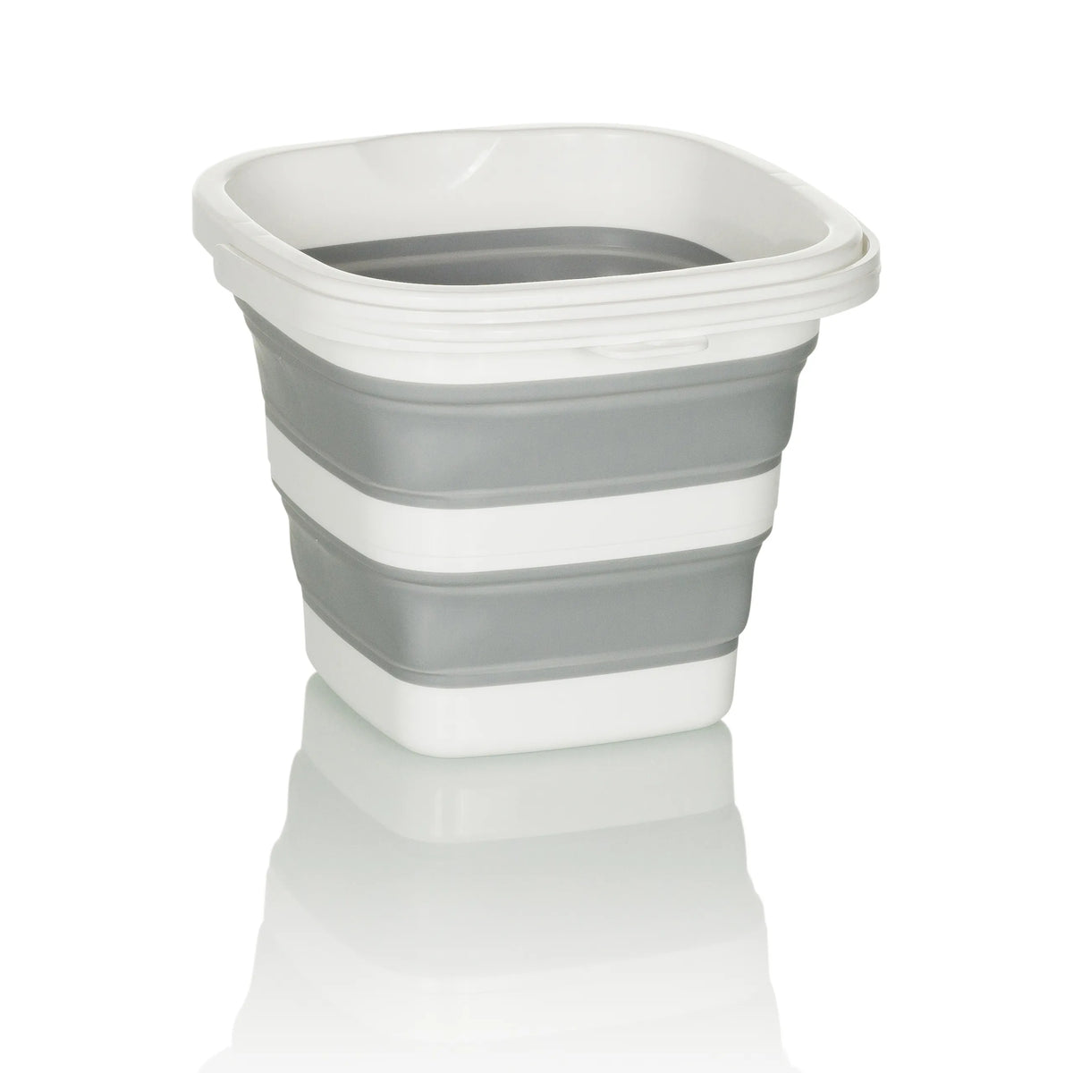 Contenitore pieghevole CLEAN SILE grigio-bianco con elementi parete pieghevoli di hjh OFFICE – vista a 360° (profilo laterale 90°)