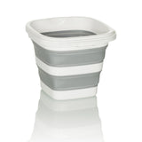 Contenitore pieghevole CLEAN SILE grigio-bianco con elementi parete pieghevoli di hjh OFFICE – vista a 360° (profilo laterale 90°)