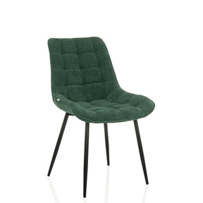 Sedia per sala da pranzo ELARIS in petrolio con rivestimento trapuntato e gambe in metallo nero di hjh LIVING