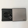 Accessori ELDO801 come ciabatta con copertura in acciaio inox, connessione USB e RJ45 di hjh OFFICE PRO