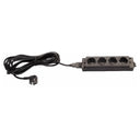 Multipresa nera ELSL45DE con quattro prese e cavo lungo di hjh OFFICE PRO