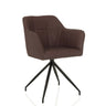 Sedia per sala da pranzo ELVERUM SPU in marrone scuro con imbottitura trapuntata e base a stella nera di hjh LIVING
