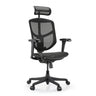 Sedia da ufficio Enjoy Eco MB nera con rivestimento in rete, poggiatesta e braccioli regolabili di hjh OFFICE