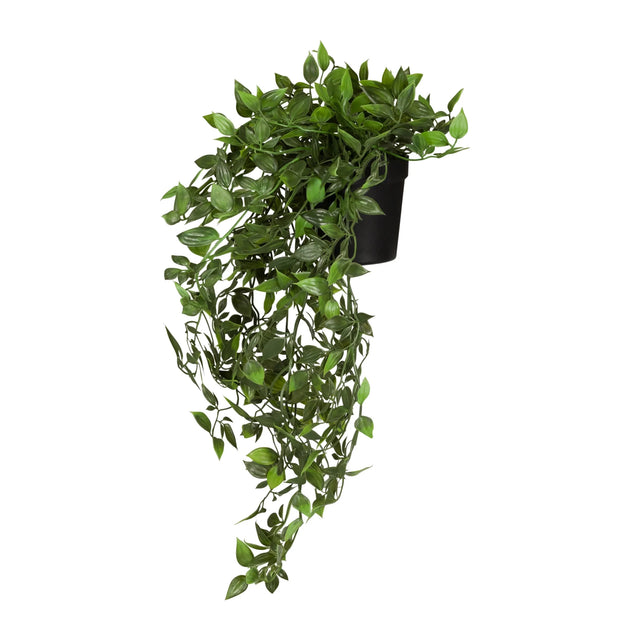 Piante artificiali verdi Epipremnum Climb con foglie pendenti in un vaso nero di hjh OFFICE