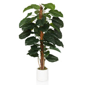 Piante artificiali verdi EPIPREMNUM con grandi foglie in un vaso bianco di hjh OFFICE