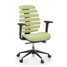 Sedia da ufficio professionale ERGO LINE II in verde con schienale segmentato e braccioli di hjh OFFICE