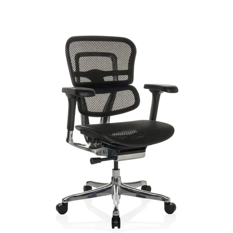 Poltrona di lusso ERGOHUMAN BASE GEN2 con rivestimento in rete nera e base lucida di hjh OFFICE