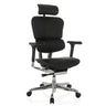 Poltrona di lusso ERGOHUMAN GEN2 in pelle nera con poggiatesta e base cromata di hjh OFFICE