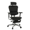 Poltrona di lusso ERGOHUMAN PLUS LEGPRO GEN2 in pelle nera con poggiatesta e poggiapiedi di hjh OFFICE