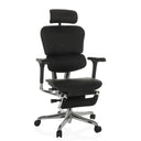 Poltrona di lusso ERGOHUMAN PLUS LEGPRO GEN2 in pelle nera con poggiatesta e poggiapiedi di hjh OFFICE
