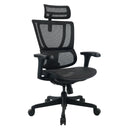 Poltrona di lusso ERGOHUMAN SLIM ECO M GEN2 con rivestimento in rete nera e poggiatesta regolabile di hjh OFFICE