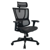Poltrona di lusso ERGOHUMAN SLIM ECO M GEN2 con rivestimento in rete nera e poggiatesta regolabile di hjh OFFICE