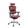 Poltrona di lusso ERGOHUMAN ULTRA L GEN2 con rivestimento in pelle bordeaux, poggiatesta e braccioli di hjh OFFICE