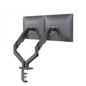 Supporto per monitor nero Ergomount GF2 per due schermi con bracci articolati regolabili di hjh OFFICE