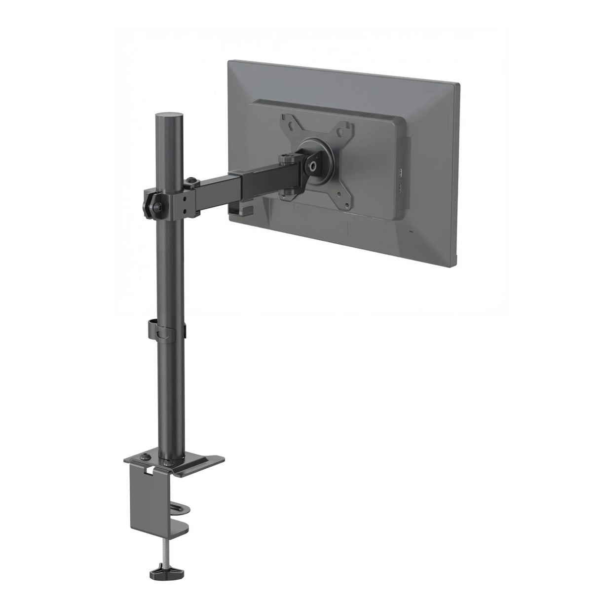 Supporto per monitor Ergomount M1 nero con braccio girevole regolabile e fissaggio al tavolo di hjh OFFICE