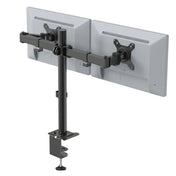 Supporto per monitor nero Ergomount M2 per due schermi con fissaggio al tavolo di hjh OFFICE