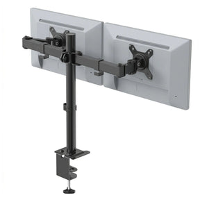 Supporto per monitor nero Ergomount M2 per due schermi con fissaggio al tavolo di hjh OFFICE