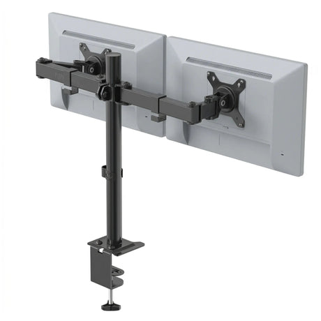 Supporto per monitor nero Ergomount M2 per due schermi con fissaggio al tavolo di hjh OFFICE