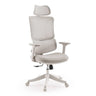 Sedia Home Office Ergomy Colore in beige con rivestimento in rete e poggiatesta di MyBuero