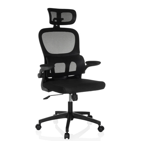 Sedia Home Office ERGOMY FLEX nera con schienale in rete e poggiatesta di MyBuero