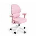 Sedia girevole per bambini Ergomy Kid in rosa con base bianca e supporto lombare integrato di hjh OFFICE