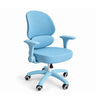 Sedia girevole per bambini Ergomy Kid in blu con rivestimento in rete, braccioli e cinque rotelle di hjh OFFICE