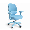 Sedia girevole per bambini Ergomy Kid in blu con rivestimento in rete, braccioli e cinque rotelle di hjh OFFICE