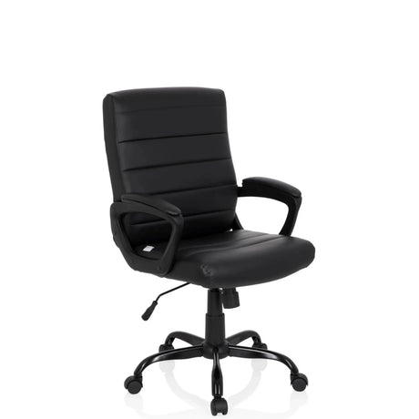Poltrona Home Office ERGOSMOOTH BIG nera con rivestimento trapuntato e braccioli di hjh OFFICE