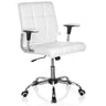 Sedia Home Office ERNESTO in bianco con rivestimento trapuntato e base cromata di hjh OFFICE
