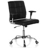 Sedia Home Office ERNESTO con rivestimento in ecopelle nera e base cromata di hjh OFFICE