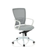 Sedia Home Office ESTRIA in grigio con schienale in rete e struttura bianca di hjh OFFICE