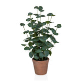 Piante artificiali Eucalyptus di colore verde con foglie rotonde in un vaso di terracotta marrone di hjh OFFICE