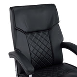 Schienale con trapuntatura a rombi della sedia Home Office Relax Prestio in nero di MyBuero
