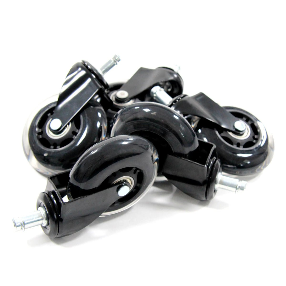 Rotelle per Sedia 5x ROLO SKATE ST 11mm/75mm nero trasparente per pavimenti duri di hjh OFFICE