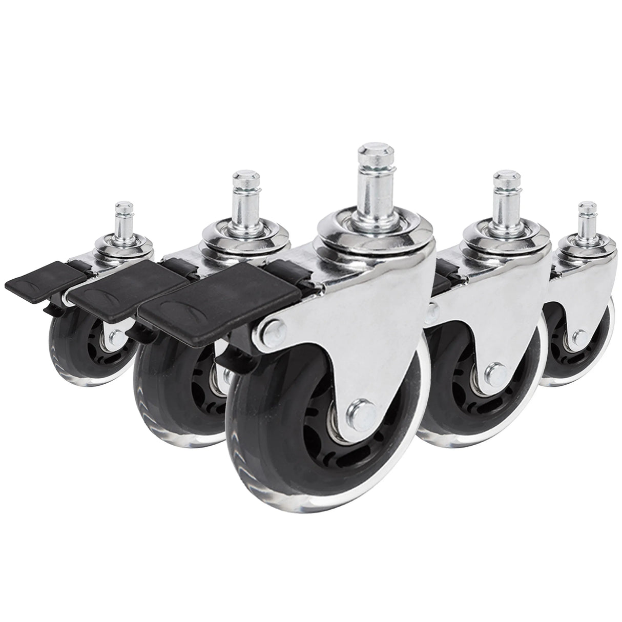 5x ROLO SKATE CT 11mm/75mm con freno di stazionamento | Pavimenti duri - Rotelle per Sedia 