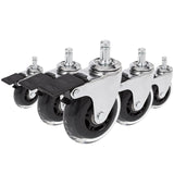 5x ROLO SKATE CT 11mm/75mm con freno di stazionamento | Pavimenti duri - Rotelle per Sedia 