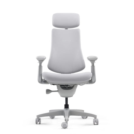 High-End-Bürostuhl LiberNovo Omni in Grau mit Kopfstütze und Armlehnen von Libernovo